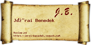 Járai Benedek névjegykártya