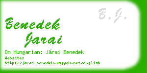 benedek jarai business card
